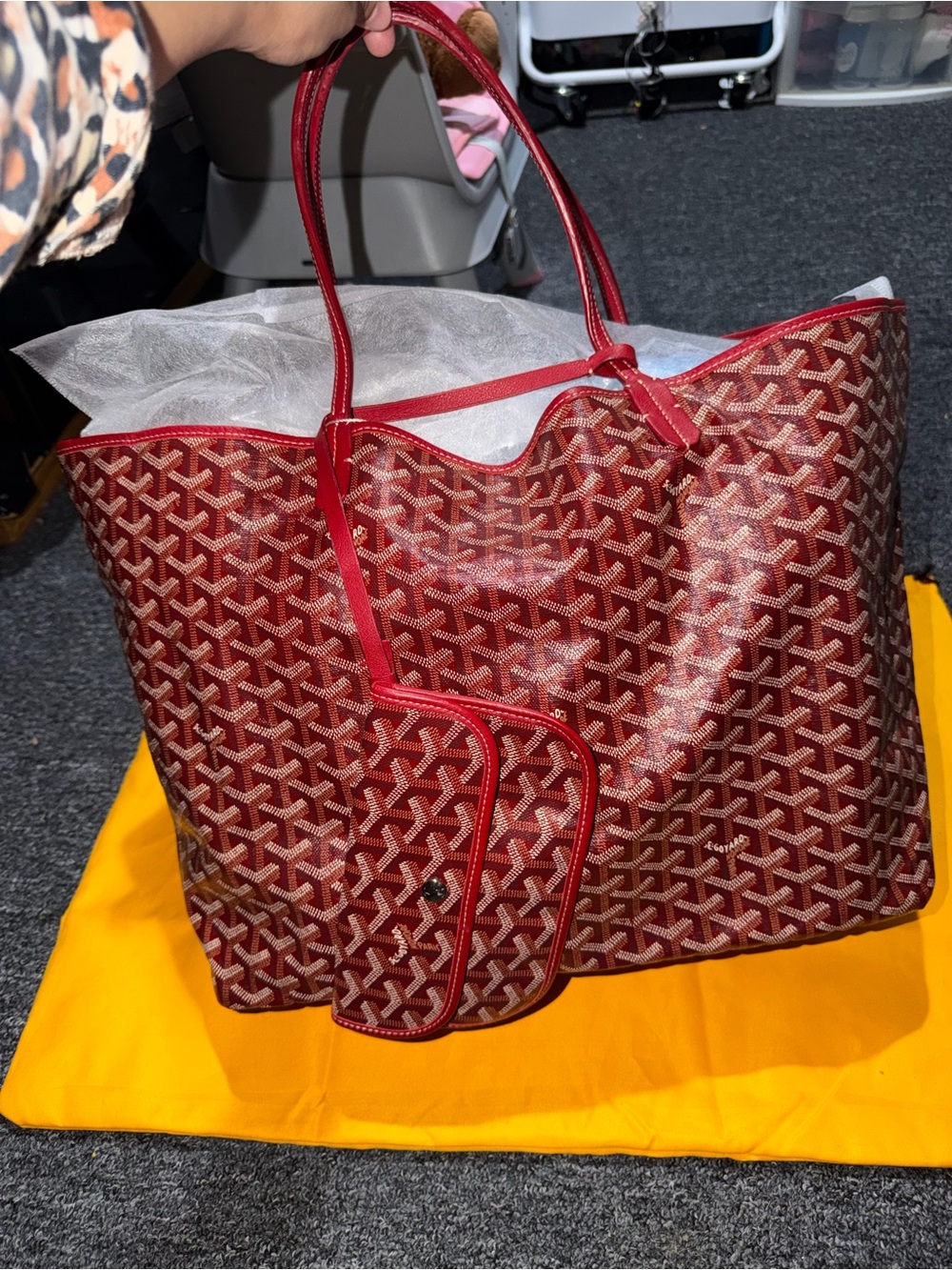 Goyard GM Tote bag Red Patterned Tote Bag with Removable Pouch